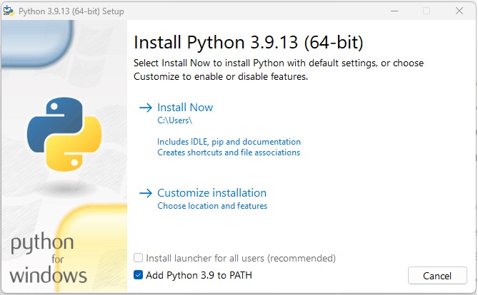 Python installation options